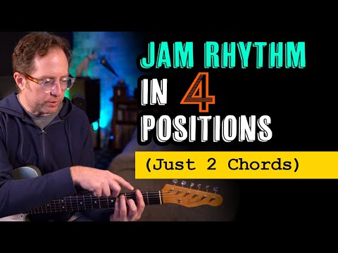 Jam rhythm in 4 positions (just 2 chords) - Excellent way to learn the neck - Guitar Lesson - EP499