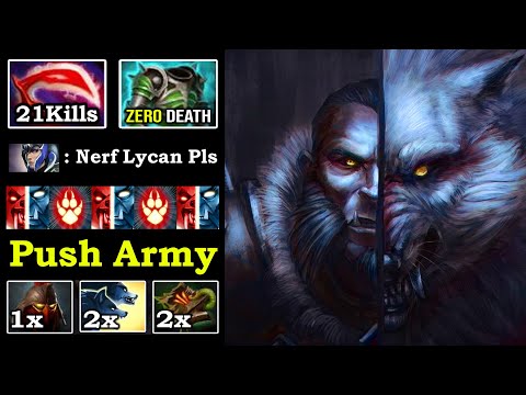 ULTRA PUSH ARMY Crazy Offlane Lycan 100% Big Boss Deleted ALL with 7.27 IMBA Werewolf Buff DotA 2