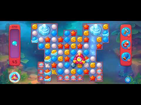 Fishdom Hard Level 2253 (with full seashell  [Super Lightning]) @choraelmin