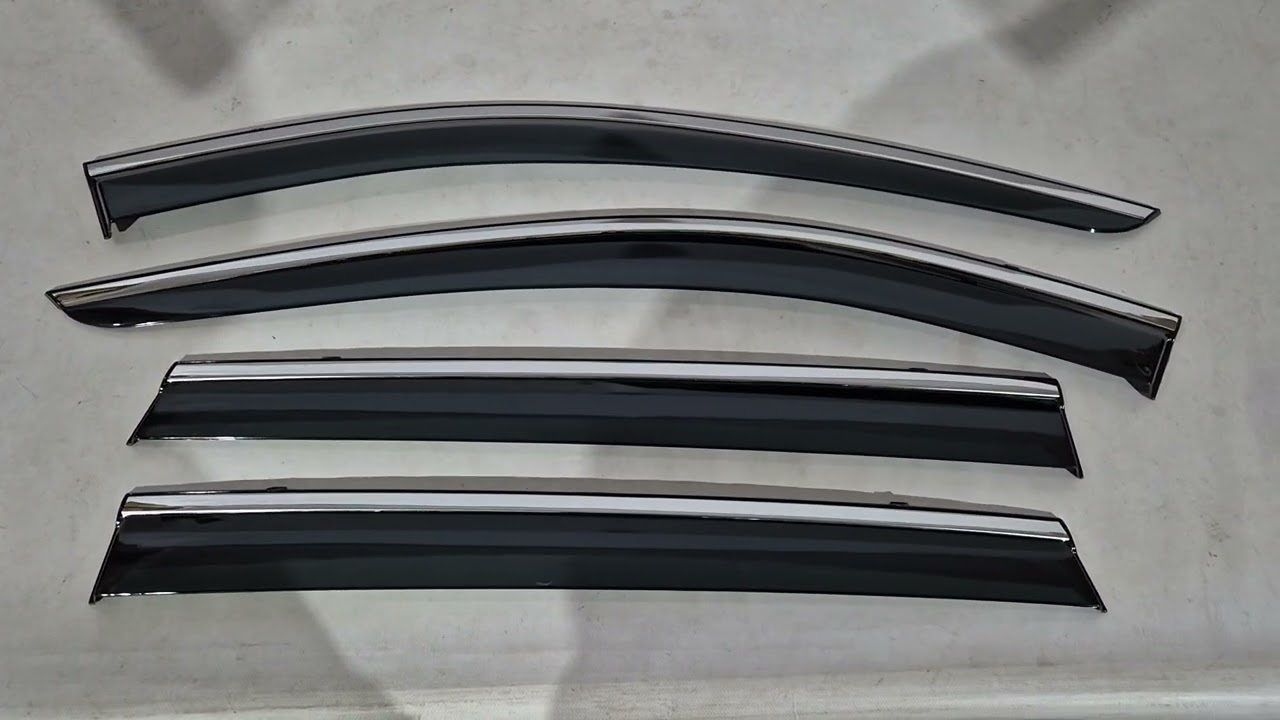 Ветровики с хромированным молдингом (4 шт., Niken) Video 1