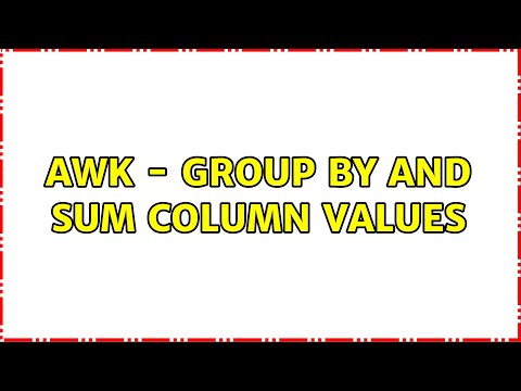 Awk Sum Column