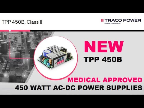 Traco Power TPP450 醫用 450W AC/DC 電源 (Traco Power TPP450 Medical 450W AC/DC power supply)