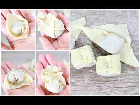 6 ways to fold Wontons authentic Sichuan/Szechuan food recipe #34 如何包餛飩