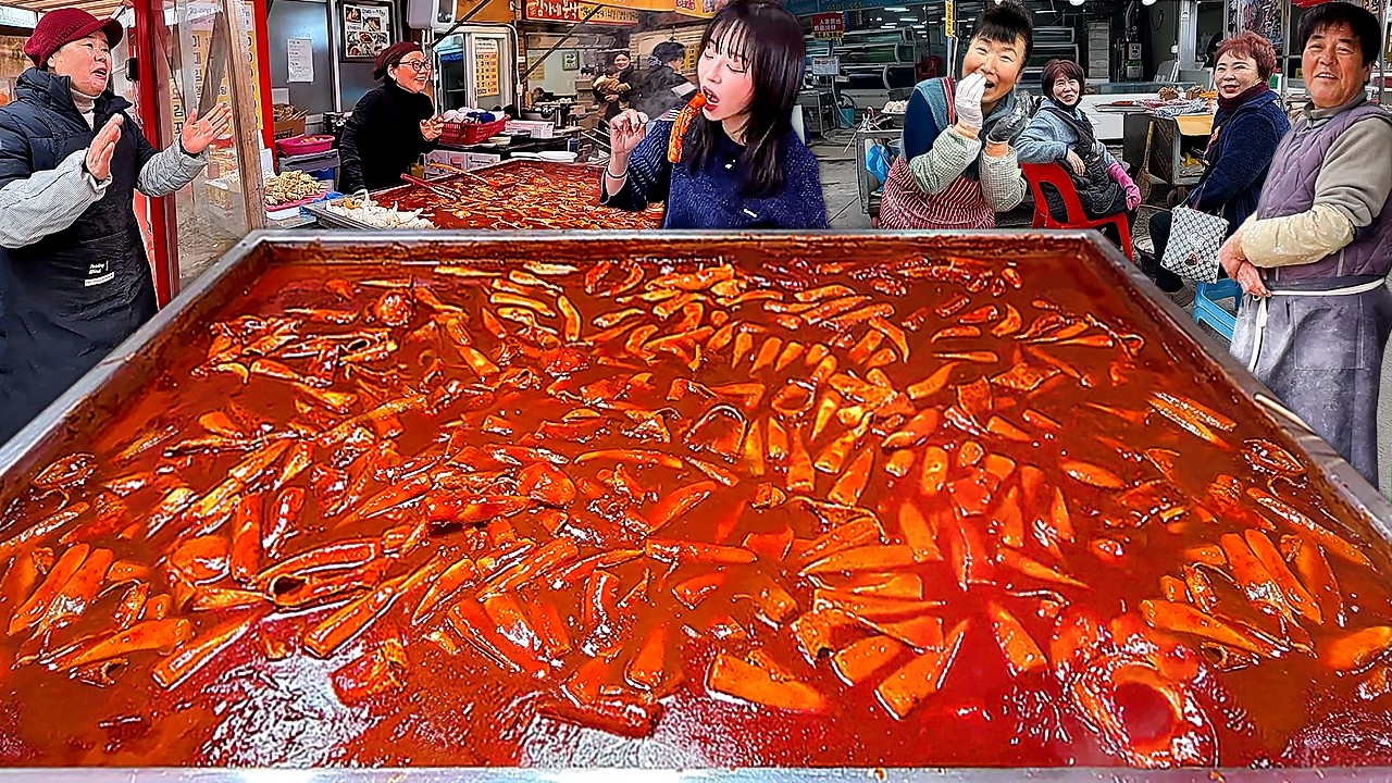 전국에서 가장 큰 떡볶이..?!🤔 기장시장 상인분들 추천 맛집 릴레이🔥 분식 만두 호떡 꼼장어 먹방