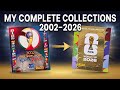 EVERY PANINI WORLD CUP STICKER ALBUM MY COMPLETE COLLECTION FROM 2002 TO 2026
