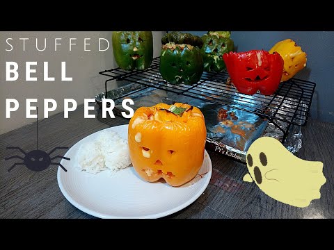 Halloween Stuffed Bell Peppers 🎃🎃