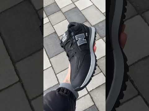 Чоловічі осінні кросівки чорні шкіряні з натурального нубука, Кросівки чоловічі демісезонні осінь *NB5 чорн* - фото 1 - id-p2102732905