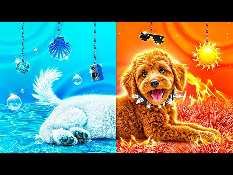 Fire vs. Water Pets! We're Building a Secret Room for Pets