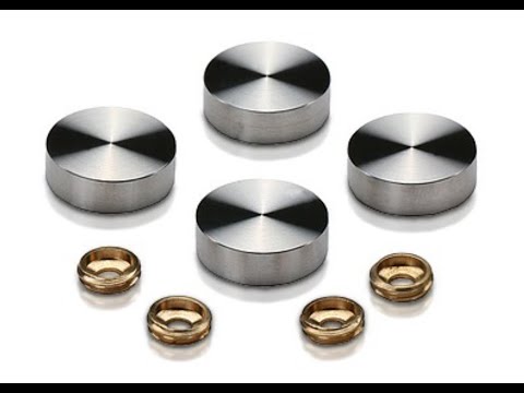 Set of Conical Screw Cover Diameter 7/8'', Satin Brushed Stainless Steel Finish (Indoor or Outdoor)