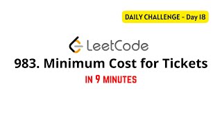 YouTube video 'LeetCode 983 - Minimum Cost for Tickets [Daily Challenge]'