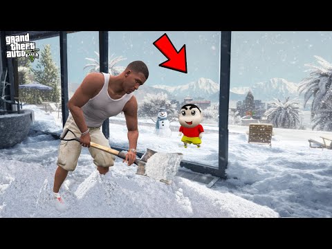Franklin Shinchan Surviving Coldest Winter in GTA 5 !