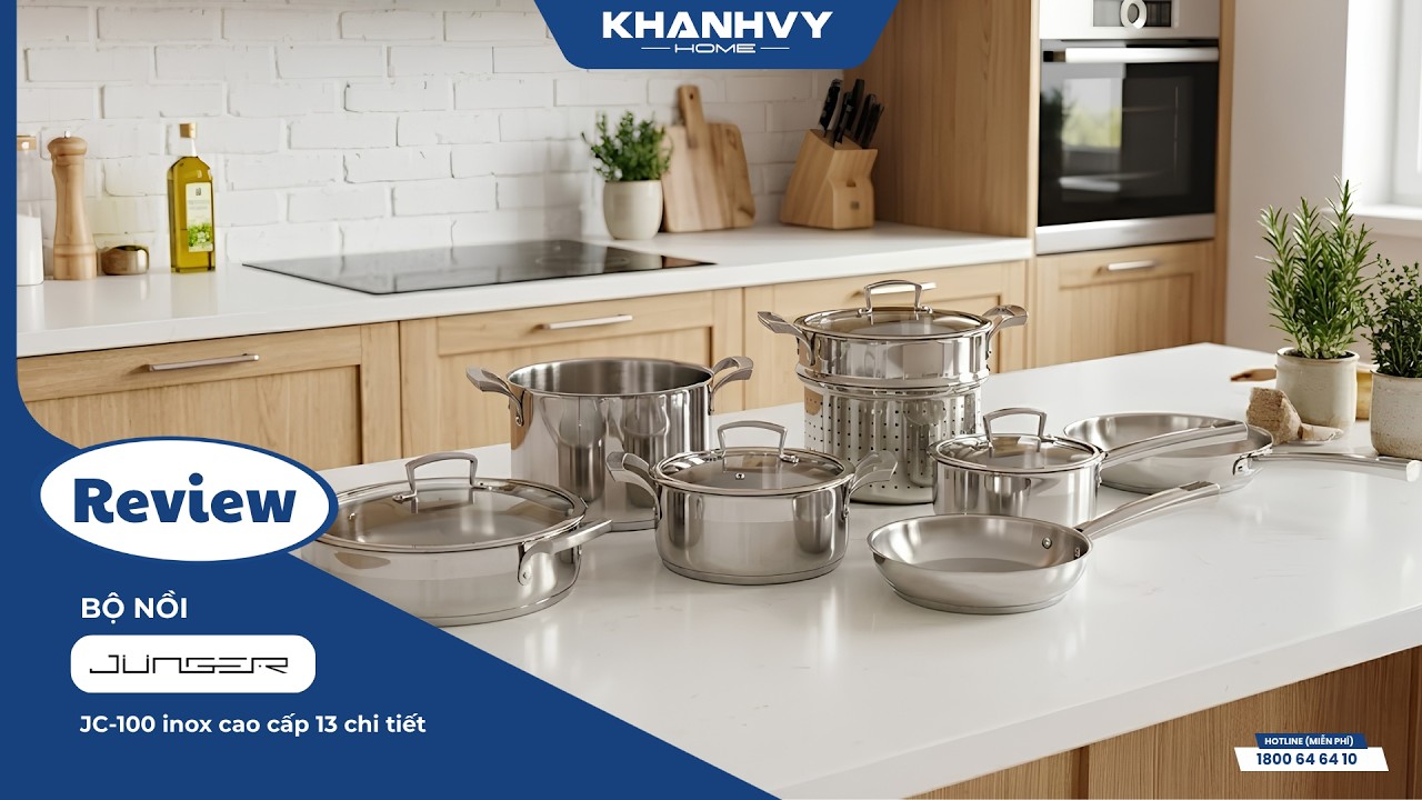 Bộ nồi Junger JC-100 inox cao cấp 13 chi tiết