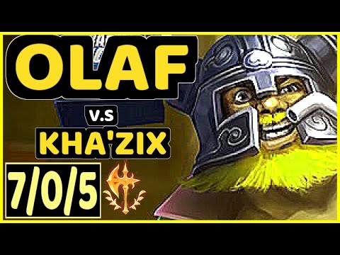 NIGHTBLUE3 (OLAF) vs KHA'ZIX - 7/0/5 KDA JUNGLE GAMEPLAY - NA Ranked GRANDMASTER