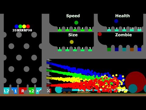 Zombie Defense VS Marbles + Multiply or Release - Algodoo Marble Race