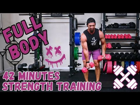 Full Body Dumbbell Workout - 42 Minutes of Strength Training and Abs Workout