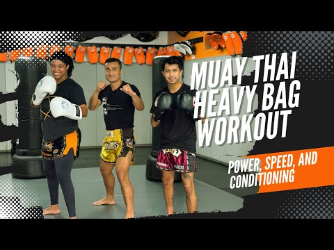 30 minutes Heavy bag Muay Thai kickboxing workout