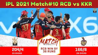 RCB vs KKR Scorecard IPL 2021 Match 10 Stats Points Table Status Today Playing 11  Bangalore Kolkata