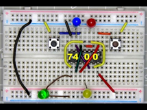 Experimente mit TTL SN 7400 (4 x NAND)