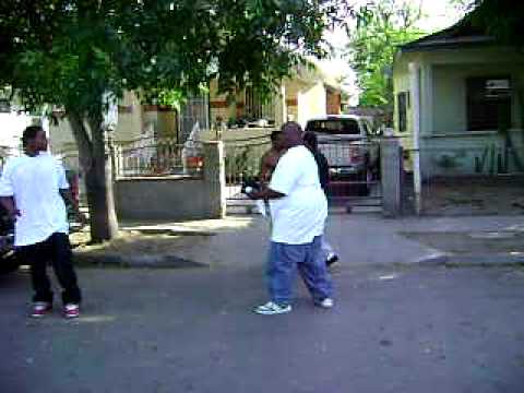 JANKY J TV - Street Fight! behind the scenes of Big LA's White Roccs video Shoot