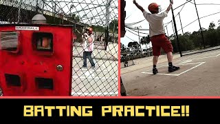 preview picture of video '70mph Batting Practice + 3 Total noobs at Mystic Harbor Port Orange Florida'