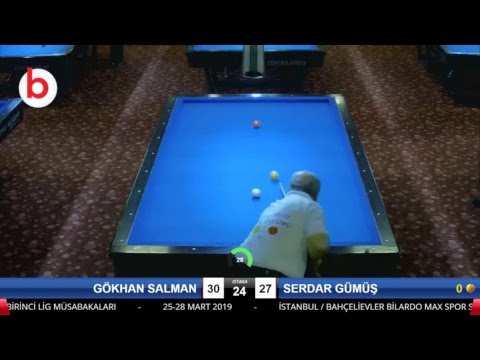 GÖKHAN SALMAN & SERDAR GÜMÜŞ Bilardo Maçı - 2019 - TÜRKİYE 1.LİGİ-1.TUR