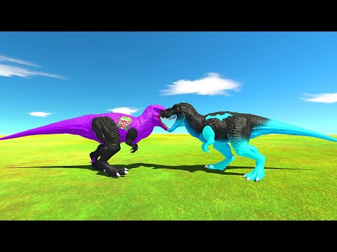 T-rex Blue Vs T-rex Joker Death run -Animal Revolt Battle Simulator