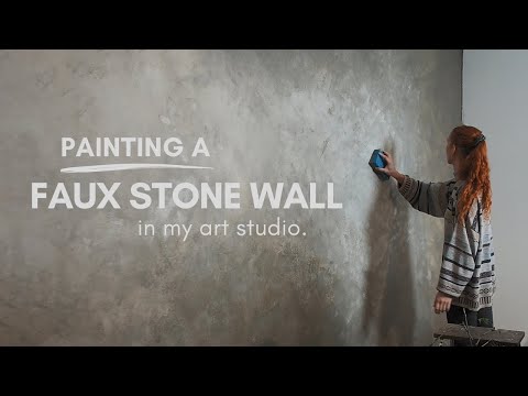 How I made this faux stone wall using just wall paints!