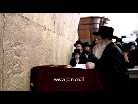 Nadvorna Rebbe Davening At The Kosel After Pesach 5776