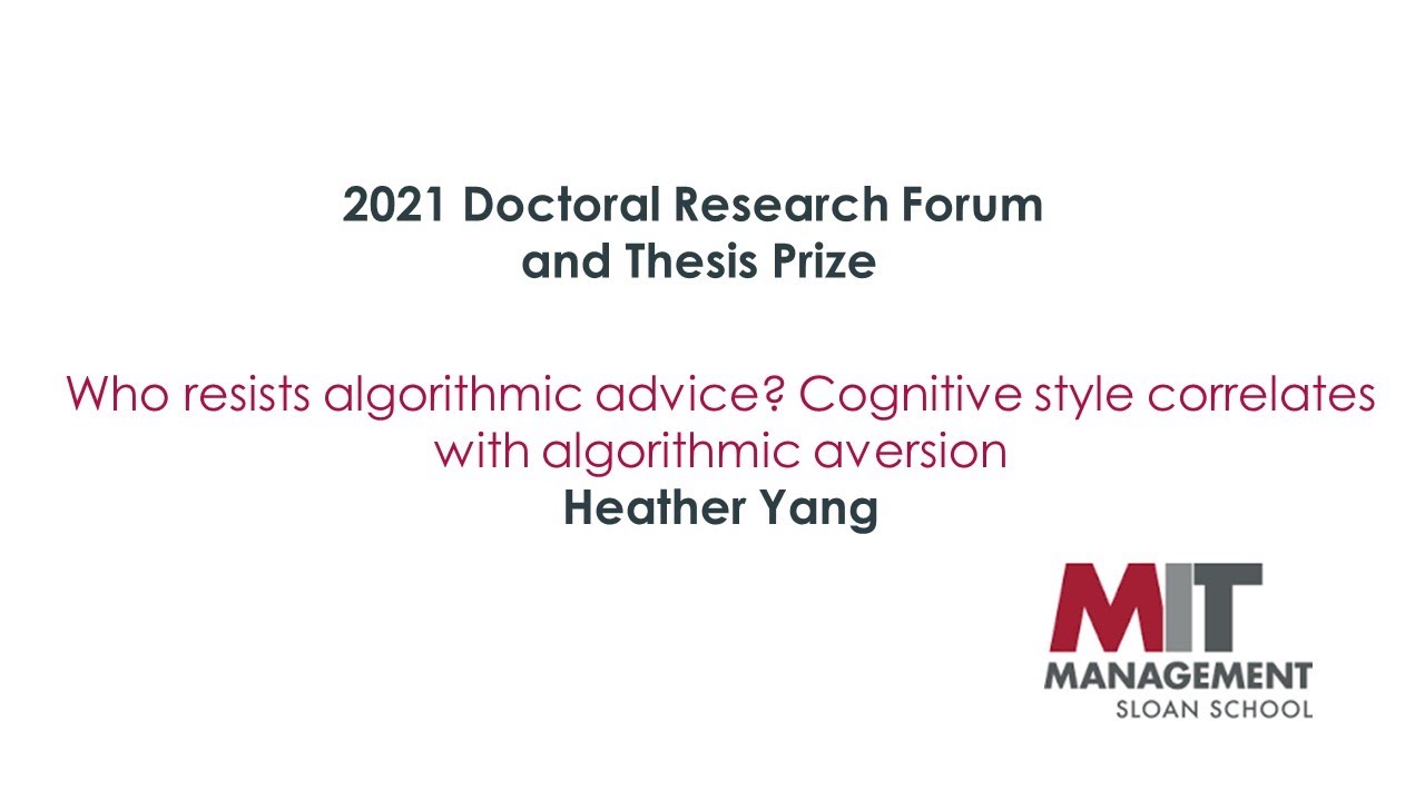   Who resists algorithmic advice? Cognitive style correlates with algorithmic aversion
