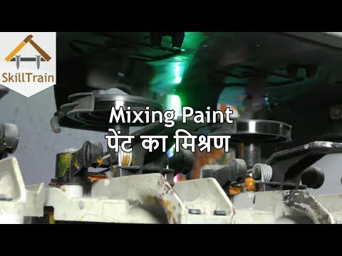 Paint mixing machines working