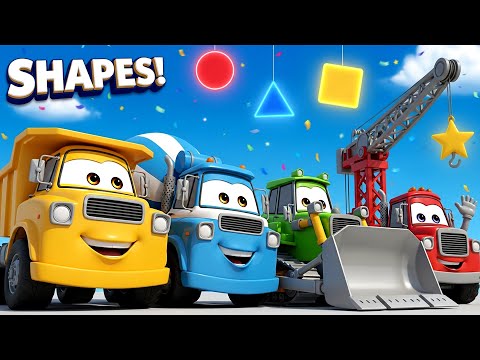 Shape Trucks Song 🚛 | Learn Shapes with Construction Vehicles for Kids! + More Nursery Rhymes