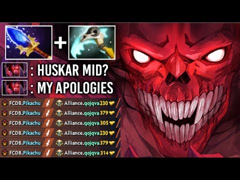 OMG NEW CANCER HERO MID Delete Huskar Ez! 7.20 Scepter Demon Crazy Gameplay by Pikachu Dota 2