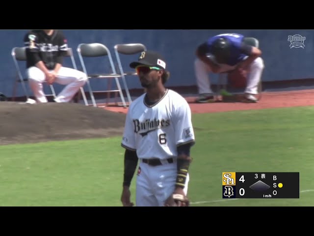 【ファーム】軽快な守備!! バファローズ・宗佑磨 三遊間の打球をランニングスローで華麗に捌く!! 2025年5月31日 オリックス・バファローズ 対 福岡ソフトバンクホークス