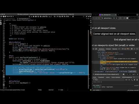 How To Assert Css Text Alignment Tutorial Selenium Testng Java