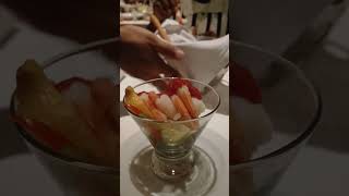 Cruise Dining Delight: Shrimp Cocktail on Celebrity Reflection