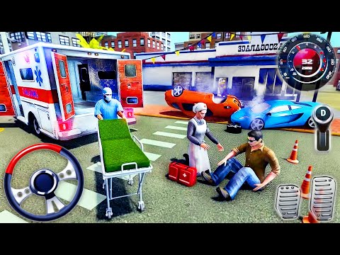 City Ambulance Van Driving Simulator - Emergency Rescue Drive Helicopter - Android GamePlay #2