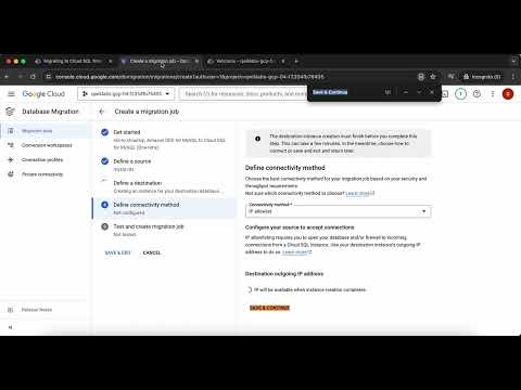 Migrating On premises MySQL Using a Continuous Database Migration Service Job