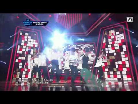 120802　SUPER JUNIOR - Mr. Simple + Sexy, Free & Single @ M countdown Special Stage.