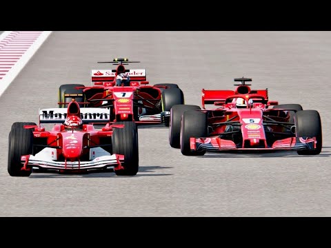 Ferrari F1 2018 vs Ferrari F1 2017 vs Ferrari F1 2004 - Abu Dhabi