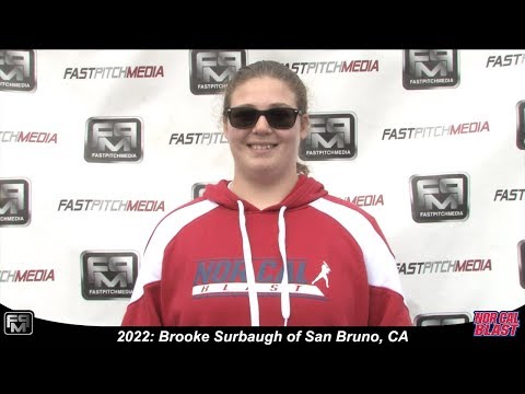 2022 Brooke Surbaugh Power Hitting Pitcher & First Base Softball Skills Video - Norcal Blast