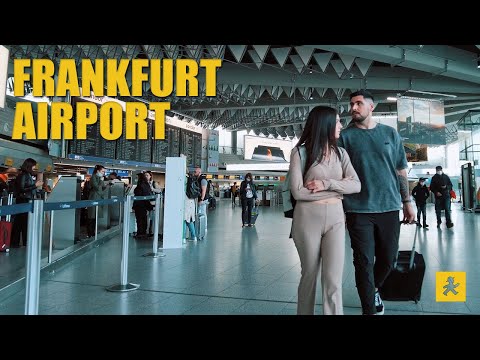 Caminhando no Terminal 1 e Terminal 2 do Aeroporto de Frankfurt [4K60]
