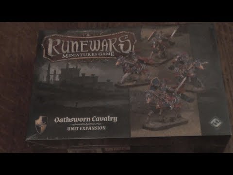 An unboxing Oathsworn Cavalry Unit Expansion for runewars Miniatures game 