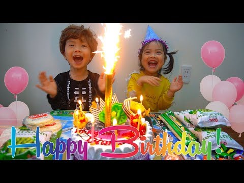 Happy Birthday to Diana at home with surprise gift and candy cake from Anto | Family Fun Kids