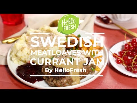 Swedish Meatloaves with Mashed Potatoes, Roasted Carrots, and Currant Jam