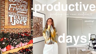 PRODUCTIVE DAYS | starting healthy habits, Trader Joe’s run, & paneling our guest room!