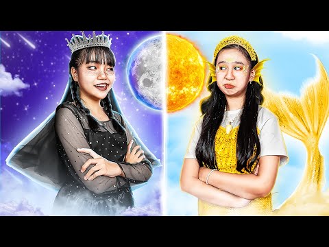 Day Vs Night Girl At One Colored Makeover Challenge! Mermaid Vs Wednesday - Stories About Baby Doll