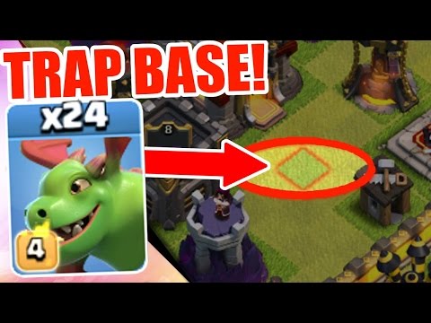 Clash Of Clans | ALL MAX BABY DRAGONS vs TROLL BASE!! | Insane Mass Troop Game Play 2016!