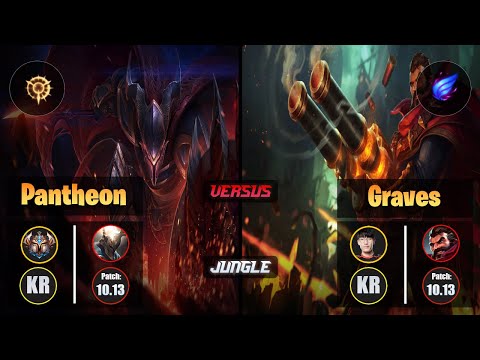 Challenger PANTHEON [Press the Attack] (Jungle) VS Tarzan GRAVES - Challenger KR Patch 10.13