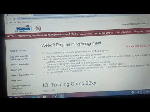 Week 8 Programming Solution Nptel Programming Data Structures And Algorithms Using Python 2020