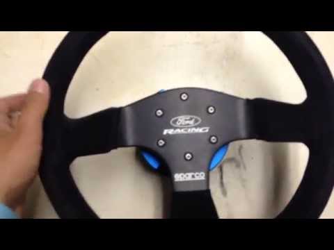 Ford Racing Sparco Steering Wheel NRG 2.5 Quick Release & Shorty Hub